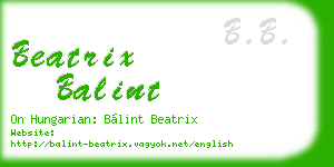 beatrix balint business card